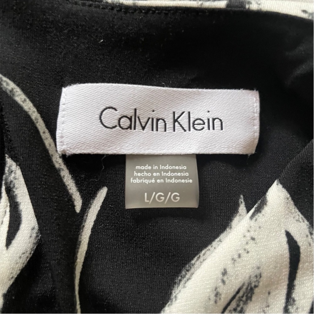 Calvin Klein CK Women’s Printed Knot Twist V-Neck Sleeveless Camisole Blouse L - Picture 10 of 15